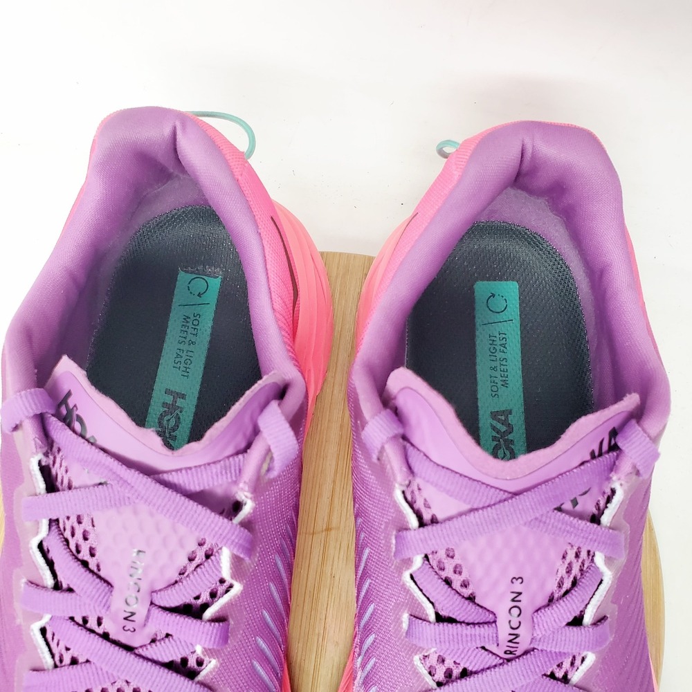 Hoka One One Rincon 3 Shoes Womens 9.5 Purple Pink Walking Running Sneaker - Picture 5 of 14